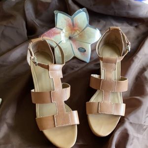 Franco Sarto strappy platform cork-heeled sandal